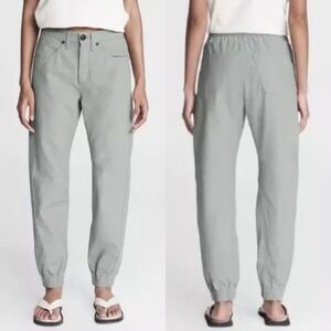 Rag & Bone | 100% Cotton Engineered High Waisted Jogger Pants in Sage Green